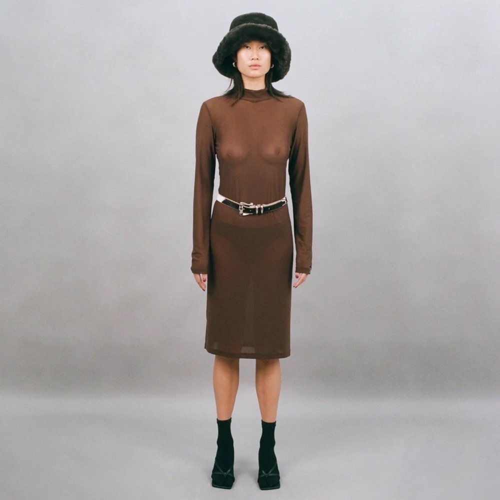 NWT BOBBLEHAUS BH Turtleneck Mesh Dress